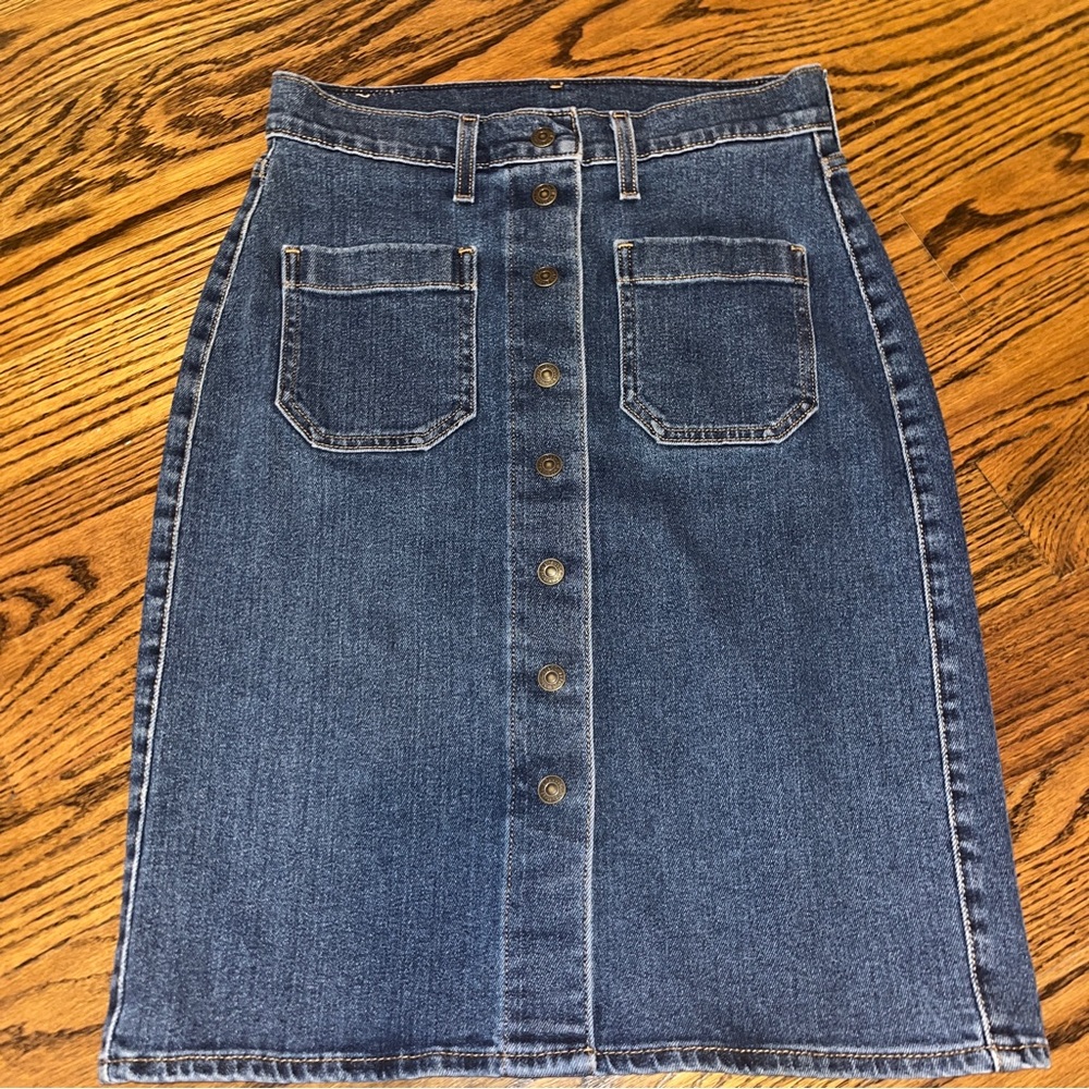 Levi’s Jean Skirt Button-Up Trendy Modest